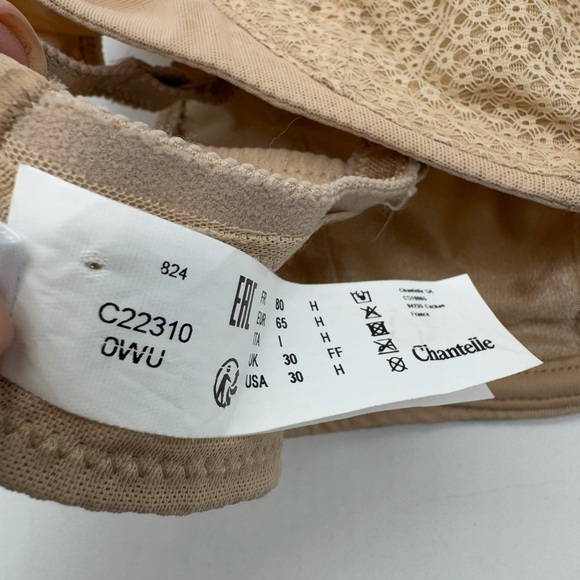 Chantelle Parisian Allure Unlined Plunge Bra - Nude Sand B1631 - Picture 6 of 6